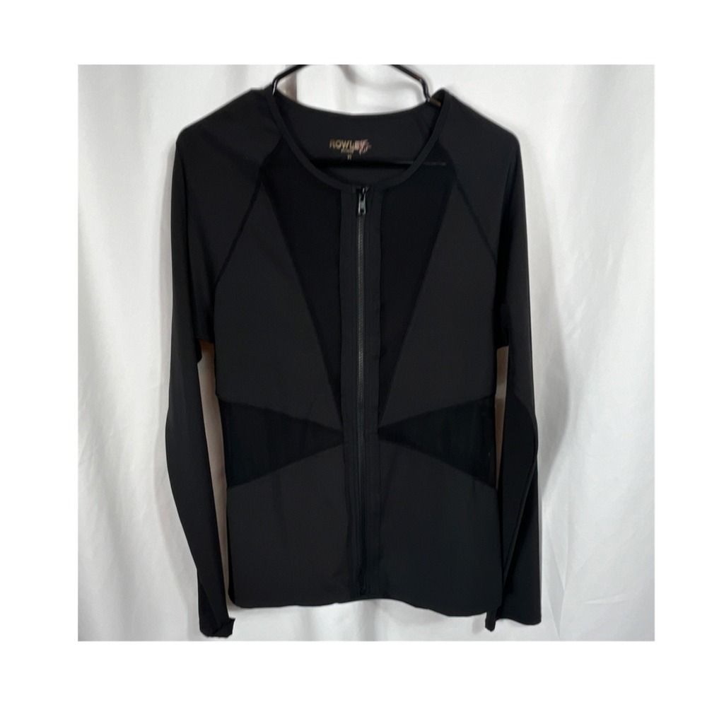Rowley Fitness Love Kit Women's Size XL Black Full Zip Mesh Exercise Jacket